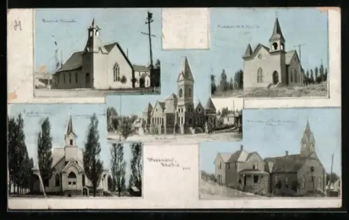 AK Moscow, ID, Baptist Church, Presbytarian Church, M. E. Church