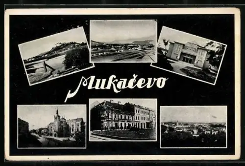 AK Mukacevo, Stadtpartien, Panorama, Blick zur Festung