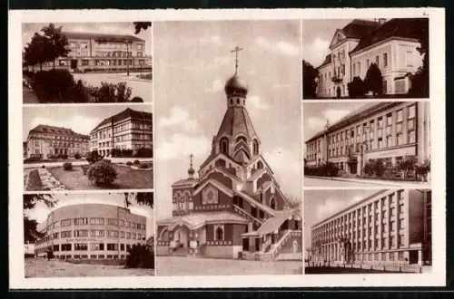 AK Ungvar, Kirche, Parkanlage, Strassenpartie