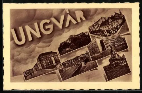 AK Ungvar, Kirche, Strassenpartie, Ortsansicht, Burg, Kirche