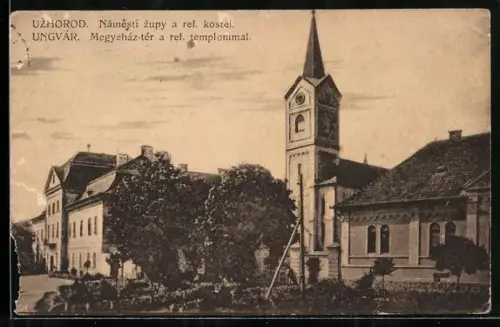 AK Uzhorod, Namesti zupy a ref. kostel., Kirche