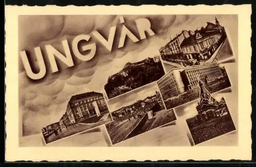 AK Ungvar, Kirche, Strassenpartie, Ortsansicht, Burg, Kirche