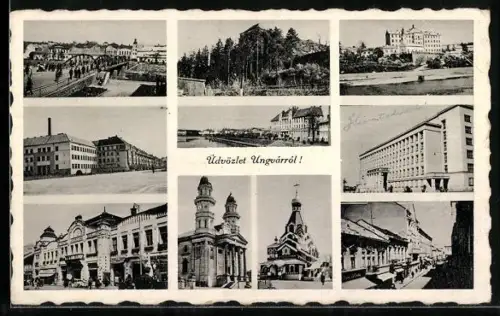 AK Ungvár, versch. Ortsansichten