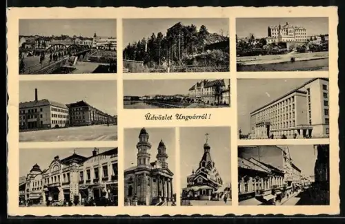 AK Ungvár, versch. Ortsansichten