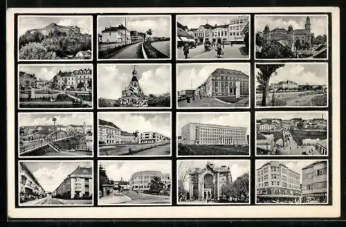 AK Ungvár, diverse Motive aus dem Ort, Synagoge 3. Bild unten