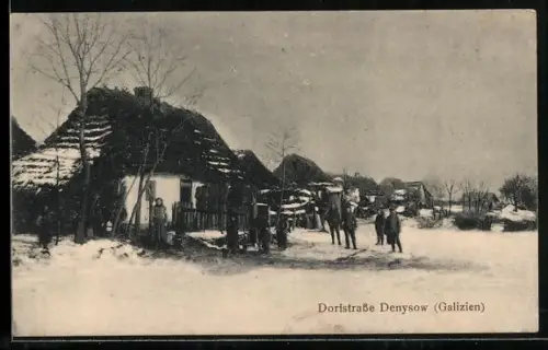 AK Denysow, Winterliche Ortspartie