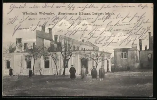 AK Wladimir Wolynsky, Abgebrannte Häuser