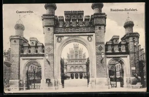 AK Czernowitz, Residenz-Einfahrt