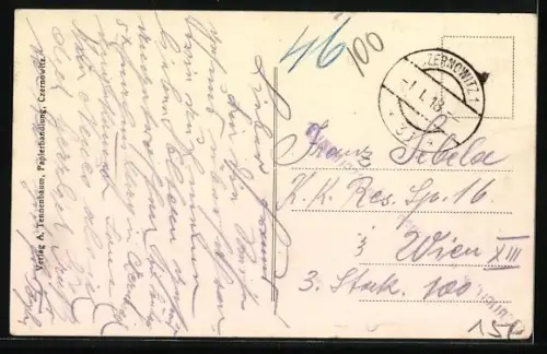 AK Czernowitz, Residenz-Einfahrt