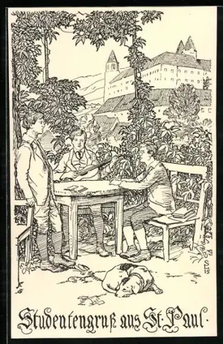 AK St. Paul, Studenten beim Musizieren und Lernen