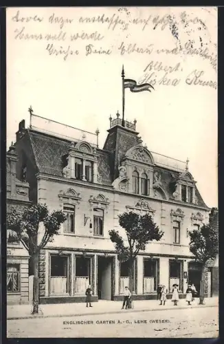 AK Lehe /Weser, Gasthof Englischer Garten A.-G.