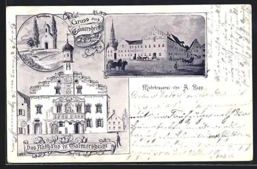 AK Gaimersheim, Rathaus, Marienkapelle und Mohrbrauerei von A. Rupp