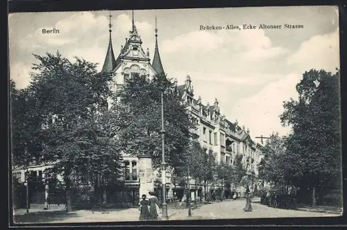 AK Berlin-Hansaviertel, Brückenallee, Ecke Altonaer Strasse, Litfasssäule