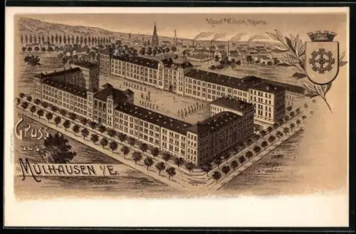 Lithographie Mülhausen, Kaiser Wilhelm Kaserne