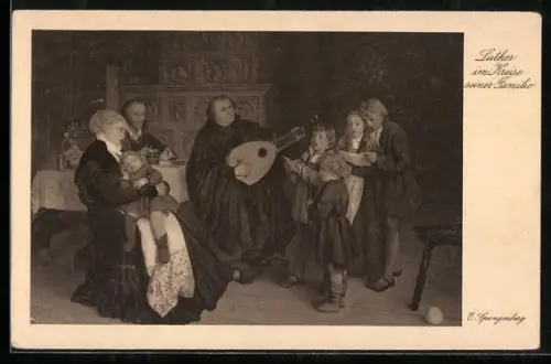 AK Luther im Kreise seiner Familie