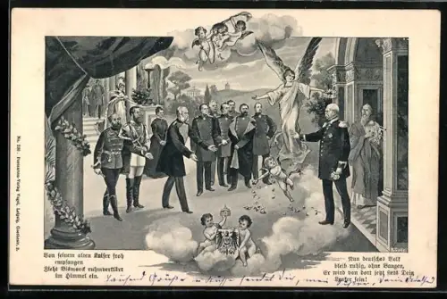 AK Von seinem alten Kaiser froh empfangen..., Bismarck und Wilhelm I.