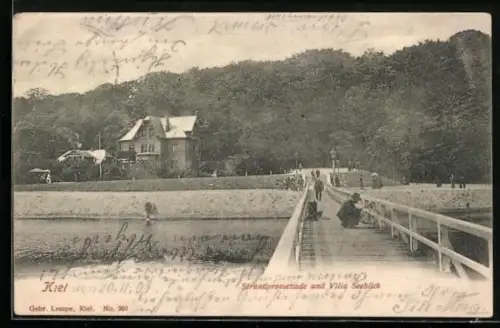 AK Kiel, Strandpromenade und Hotel Villa Seeblick