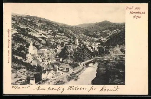 AK Heimbach /Eifel, Teilansicht mit Kirche