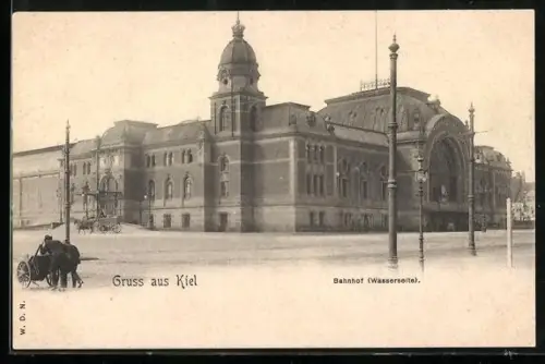 AK Kiel, Bahnhof von der Wasserseite aus