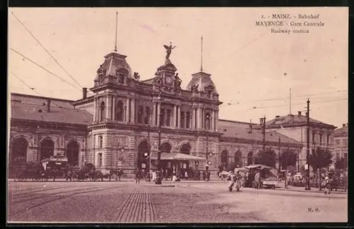 AK Mainz, Blick zum Bahnhof