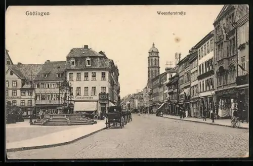 AK Göttingen, Weenderstrasse mit Geschäft Scheuermann