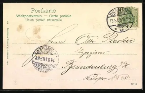 AK Bremen, Kaiserbrücke mit Strassenbahn