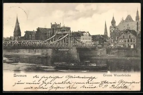 AK Bremen, Grosse Weserbrücke