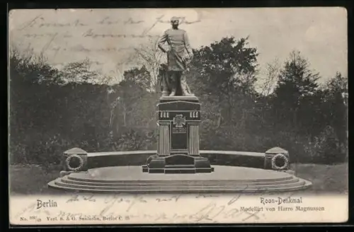 AK Berlin-Tiergarten, Roon-Denkmal, Modelliert von Harro Magnussen