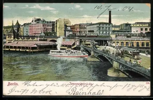 AK Berlin, Jannowitzbrücke mit Strassenbahn