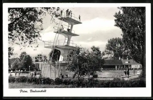 AK Peine, Badeanstalt mit Sprungturm