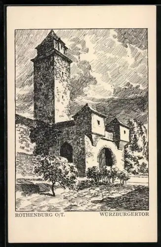 AK Rothenburg o /T., Würzburger Tor