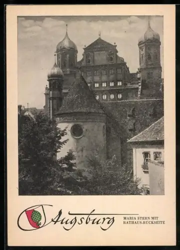AK Augsburg, Maria Stern mit Rathaus-Rückseite