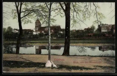 AK Güstrow, Blick von der Promenade