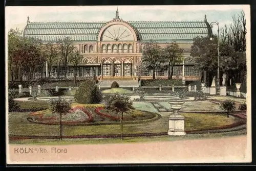 Lithographie Köln-Lindenthal, Partie in der Flora