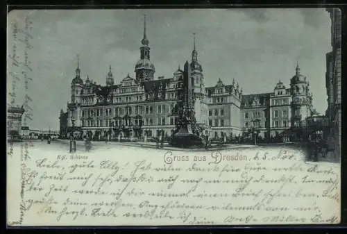 AK Dresden, Obelisk am kgl. Schloss