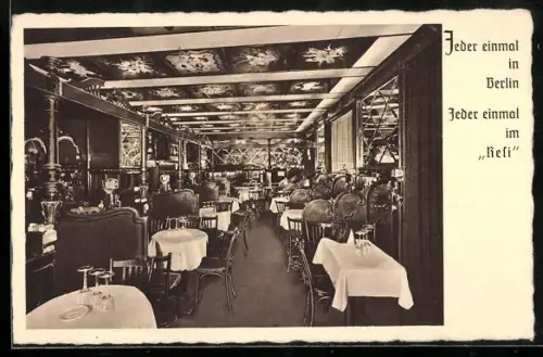 AK Berlin, Restaurant Reli-Casino, Blumenstrasse 10, Innenansicht