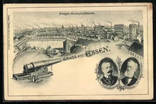 AK Essen, Krupps Gussstahlfabrik, Friedrich Alfred Krupp, Alfred Krupp