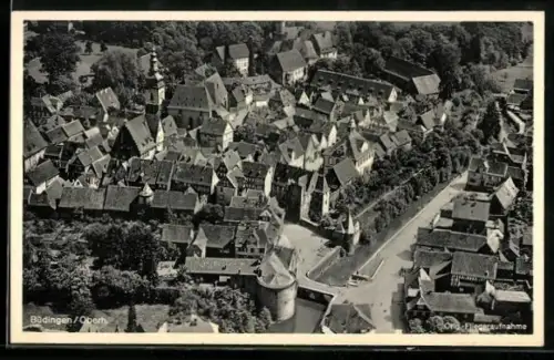 AK Büdingen / Oberhessen, Teilansicht, orig. Fliegeraufnahme