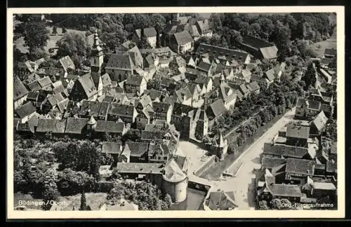 AK Büdingen / Oberhessen, Teilansicht, orig. Fliegeraufnahme