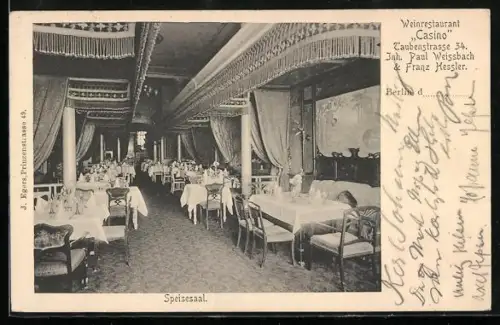 AK Berlin, Weinrestaurant Casino, Speisesaal, Taubenstrasse 34