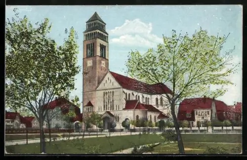Goldfenster-AK Kehl a. Rh., Katholische Kirche