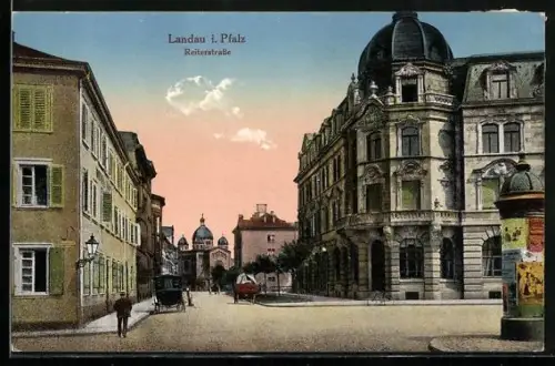 AK Landau i. Pfalz, Reiterstrasse, Synagoge