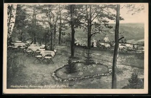 AK Berka / Ilm, Gasthaus Waldschenke Rosenberg, Blick auf Buchfart
