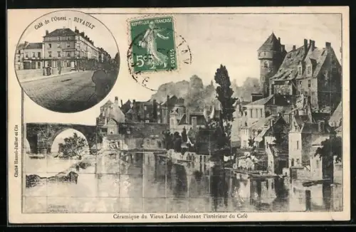AK Laval, Café de l`Ouest, Céramique du Vieux Laval décorant l`intérieur du Café
