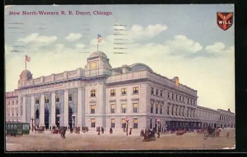 AK Chicago, IL, New North-Western R. R. Depot