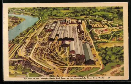 AK Irvin Works, IL, Air View of the Carnegie-Illinois Steel Corp on the Monogahela River