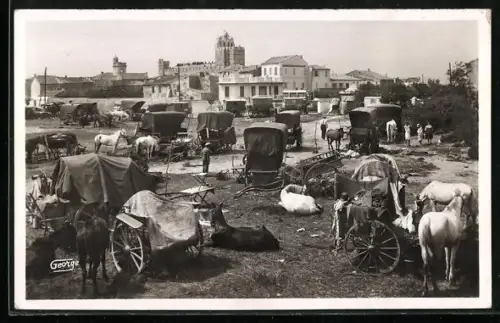 AK Stes-Maries-de-la-Mer, vue générale du Campement de Bohémiens