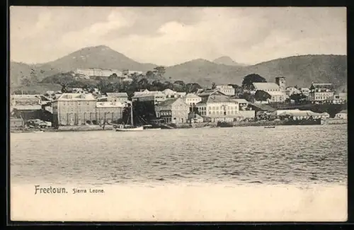 AK Freetown, Panoramablick auf die Stadt