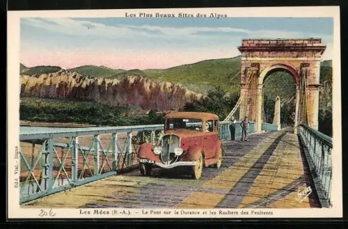 AK Les Mées, Le Pont sur la Durance et les Rochers des Penitents