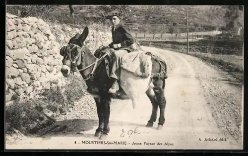 AK Moustiers-Sainte-Marie, Jeune Paysan des Alpes